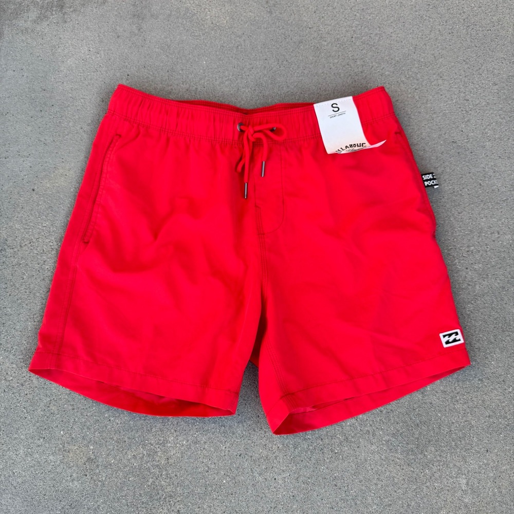 Billabong Recycler Laybacks Men Size Small Red Elastic Waist Shorts